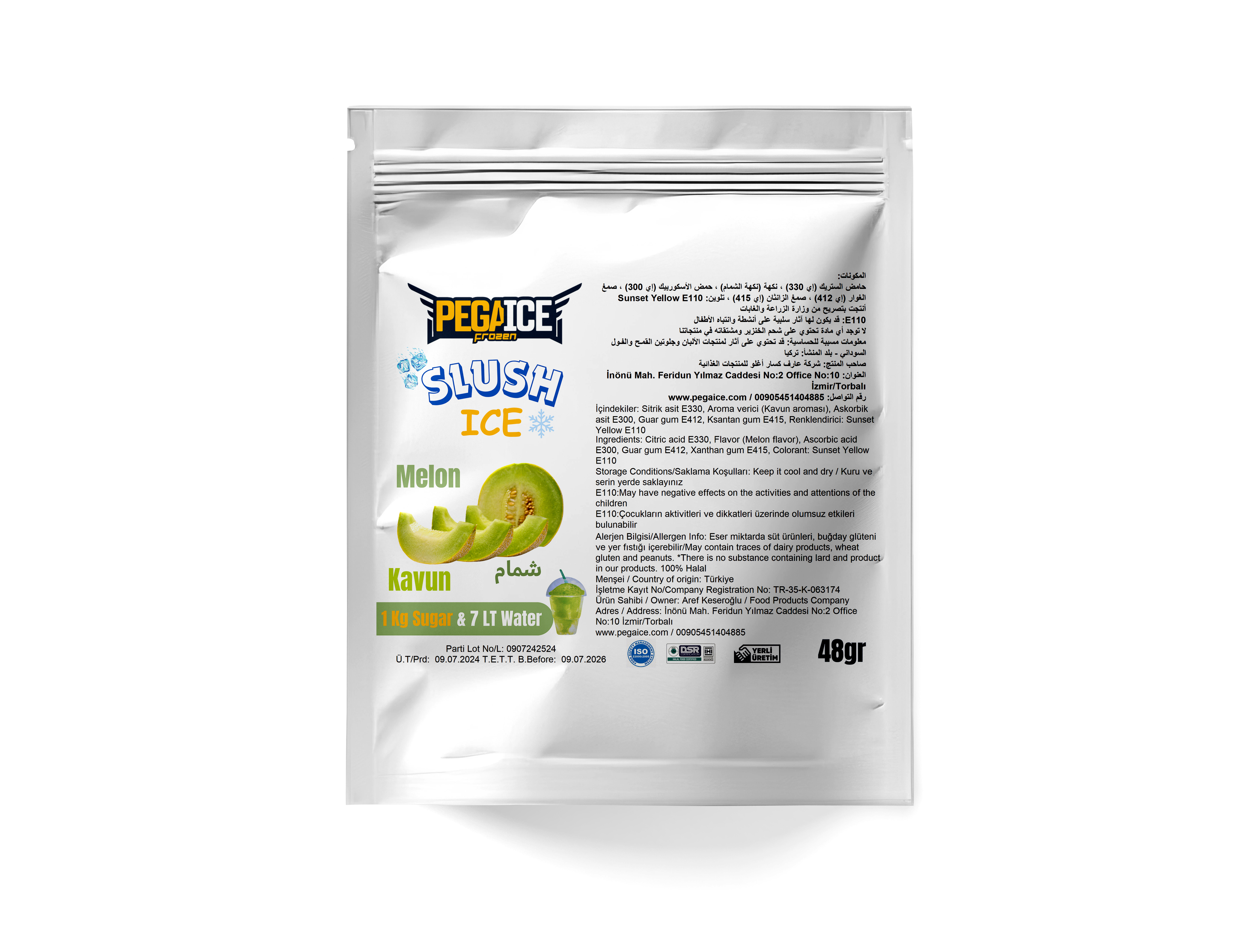 Ice Slush Powder Melon Flavoured مسحوق سلاش بنكهة الشمام