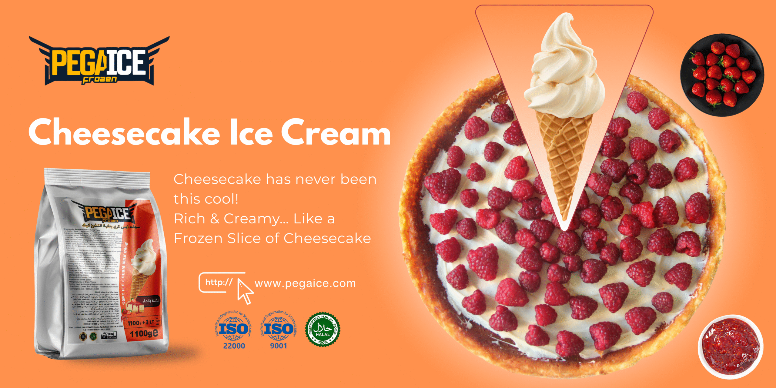 Cheesecake soft ice cream powder – premium international dessert mix by PEGAICE